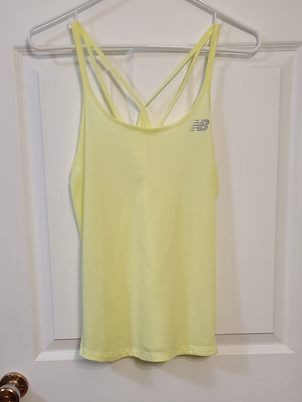 New Balance Women's Icex Strappy Bright Yellow Running Tank Mesh